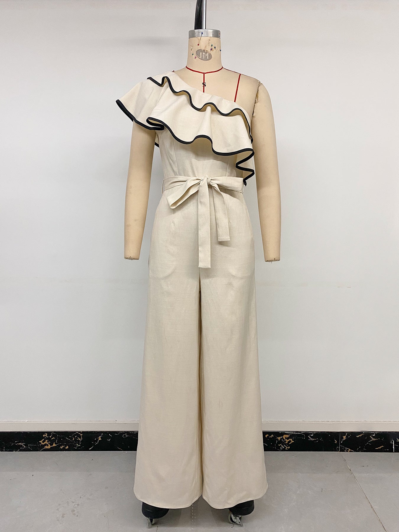 One-Shoulder Ruffled Jumpsuit