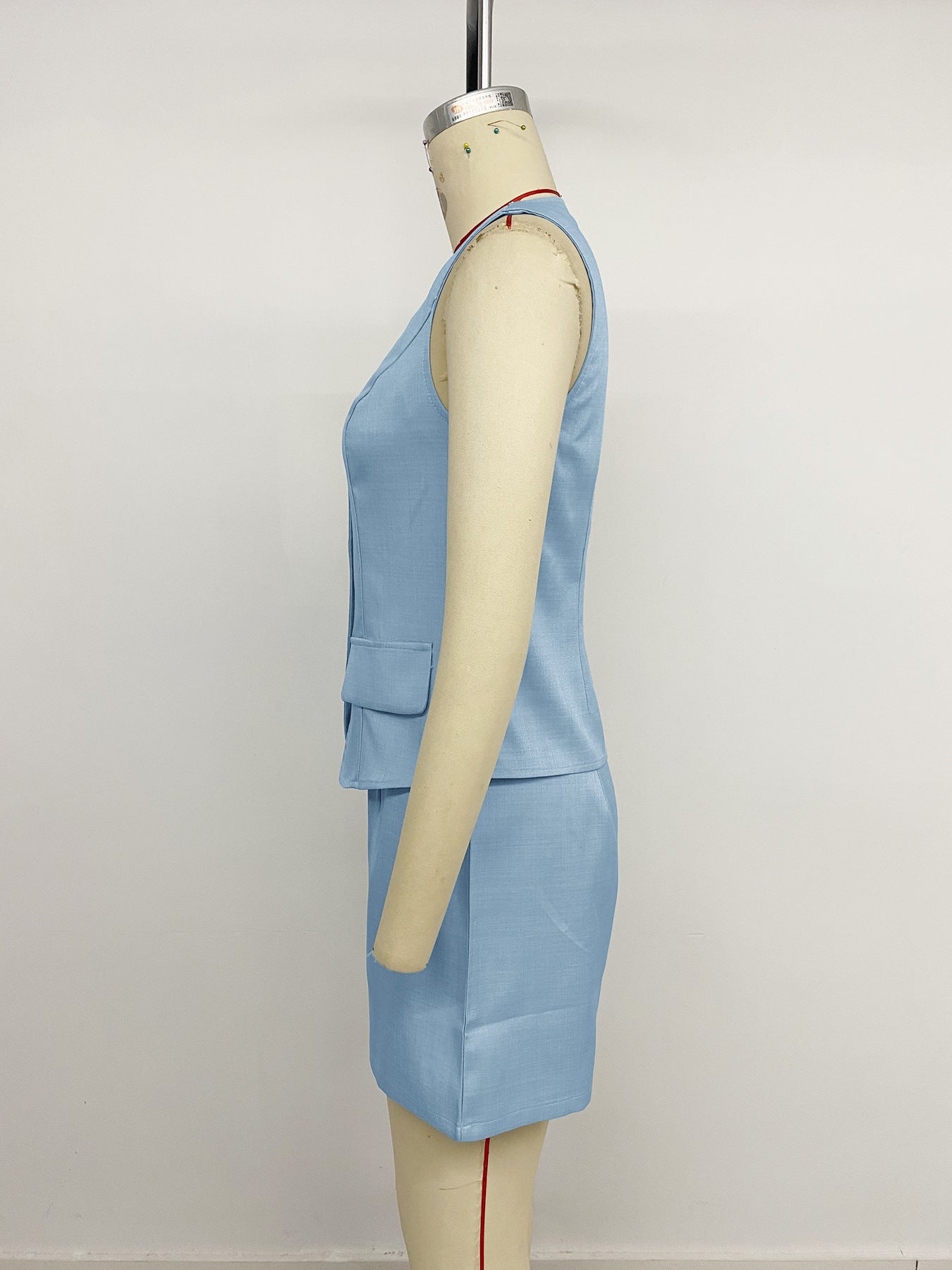 Sleeveless Blazer and Shorts Set
