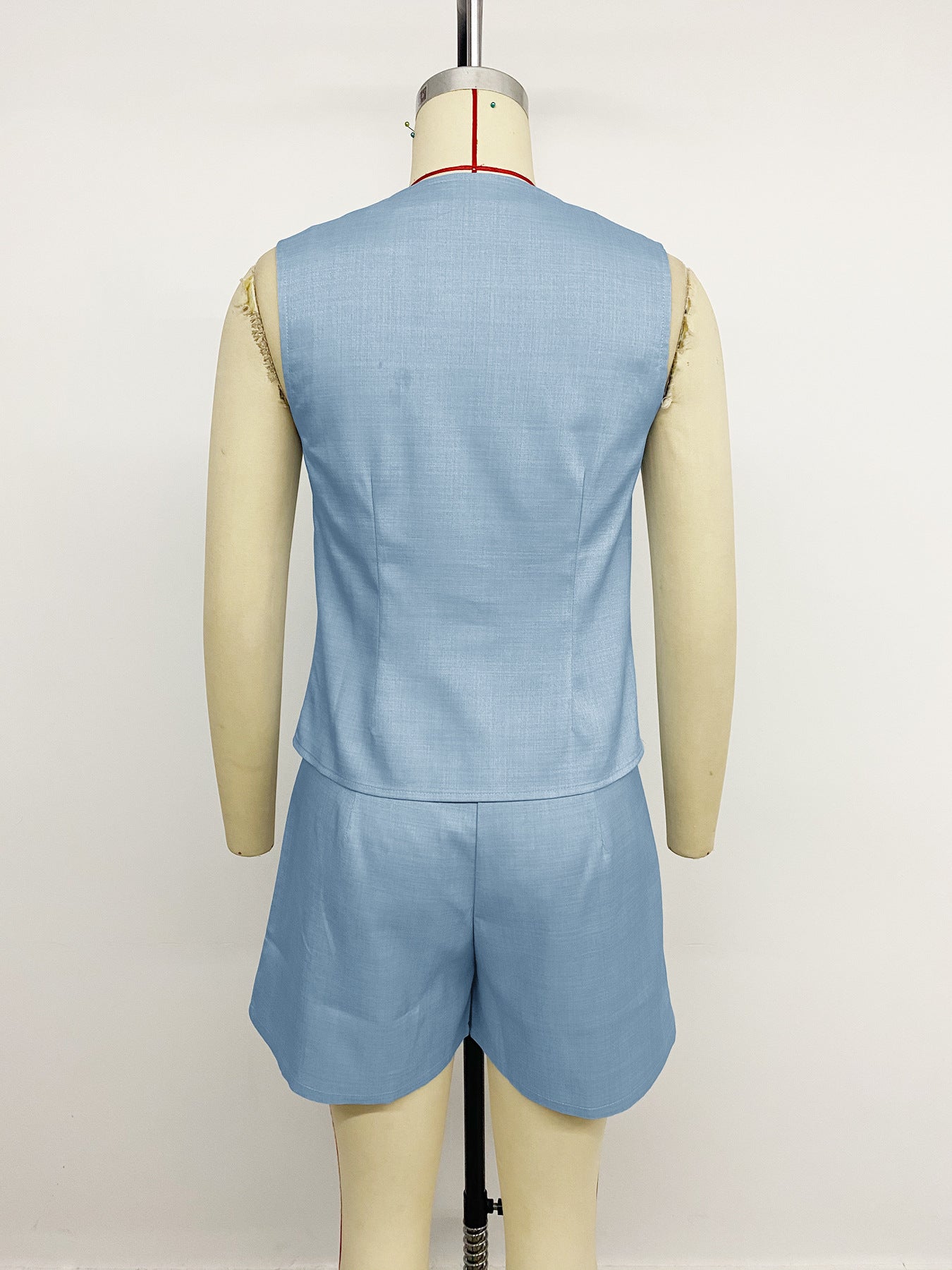 Sleeveless Blazer and Shorts Set