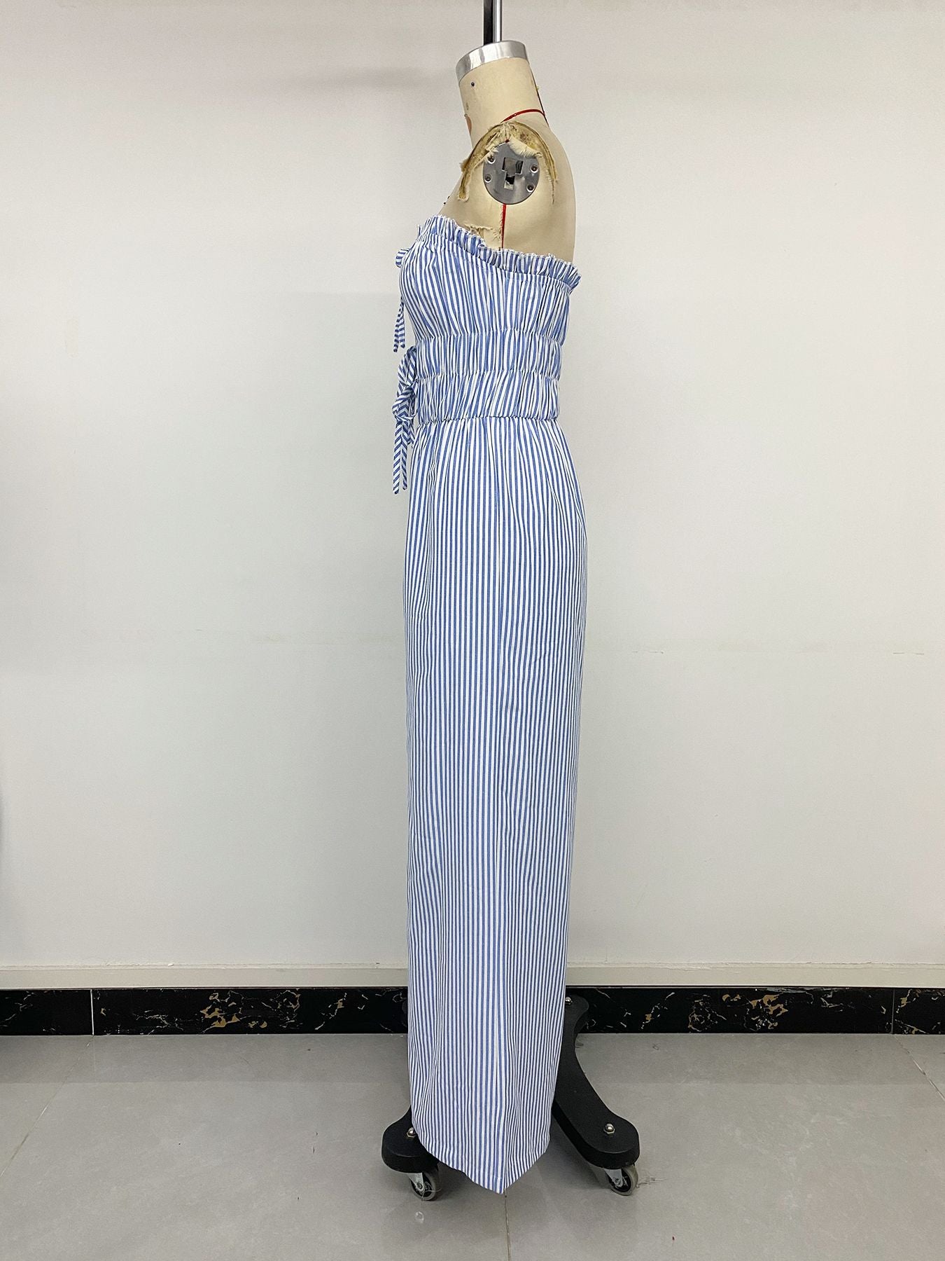 Striped Strapless Jumpsuit