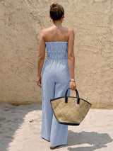 Striped Strapless Jumpsuit