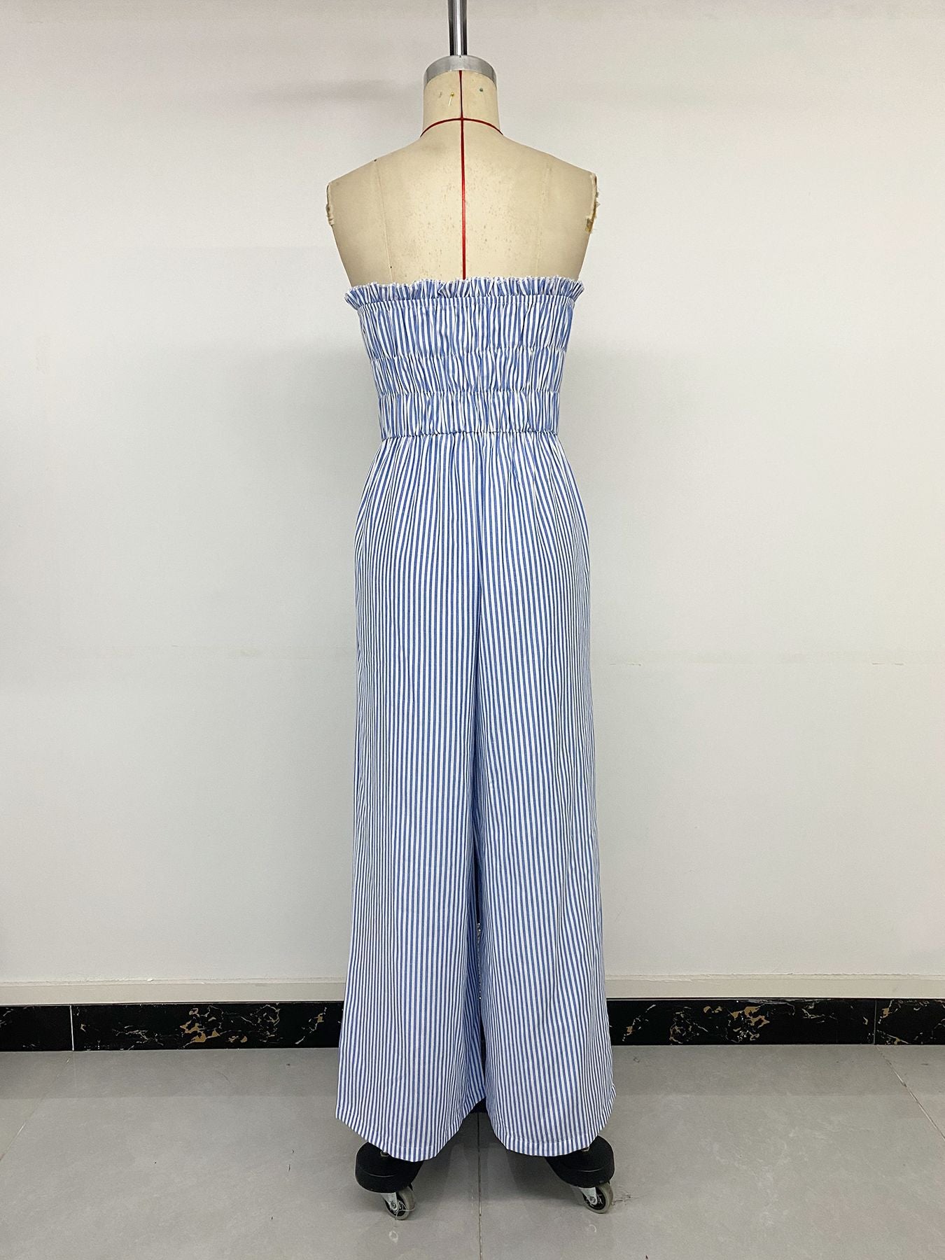 Striped Strapless Jumpsuit