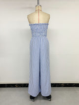 Striped Strapless Jumpsuit