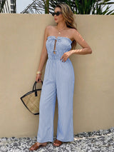 Striped Strapless Jumpsuit