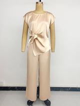 Elegant Two-Piece Set with Knot Detail