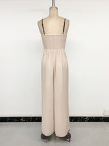 Pleated Wide-Leg Jumpsuit