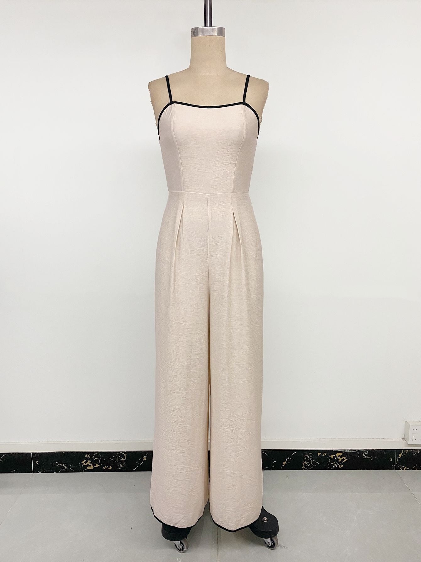 Pleated Wide-Leg Jumpsuit