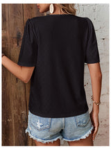 Casual V-Neck Top with Short Sleeves