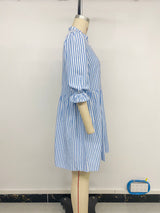 Striped Dress with Ruffle Details