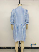 Striped Dress with Ruffle Details