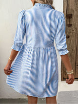 Striped Dress with Ruffle Details