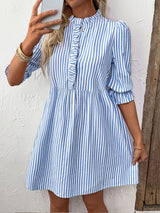Striped Dress with Ruffle Details