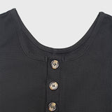 Sleeveless Jumpsuit with Button Detail