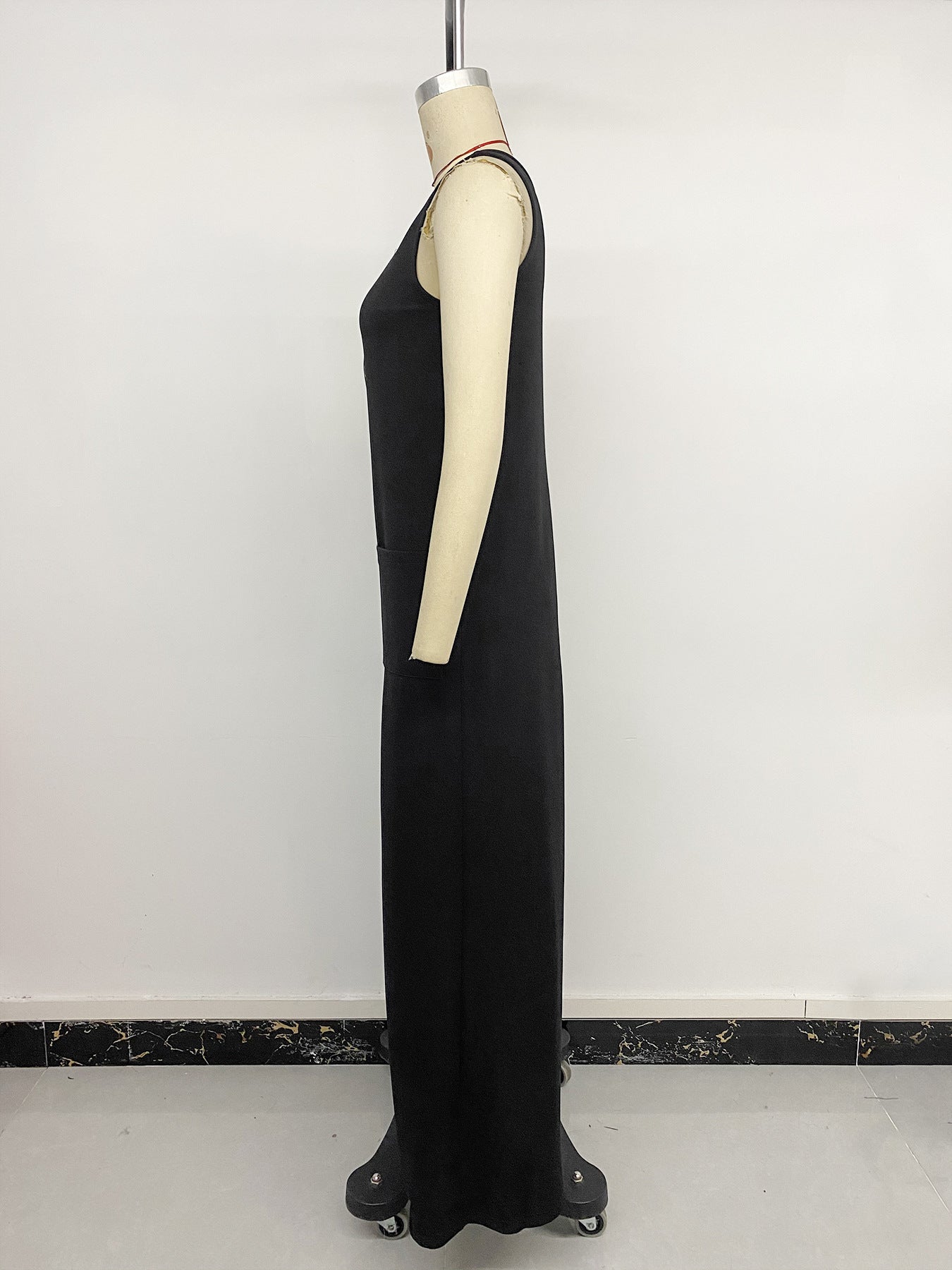 Sleeveless Jumpsuit with Button Detail