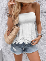 Boho Chic White Strapless Top