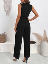 Jumpsuit with Floral Top & Wide-Leg Pants