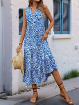 Patterned Sleeveless Maxi Dress