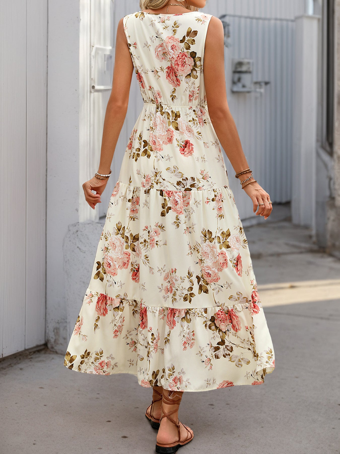 Floral Sleeveless Maxi Dress