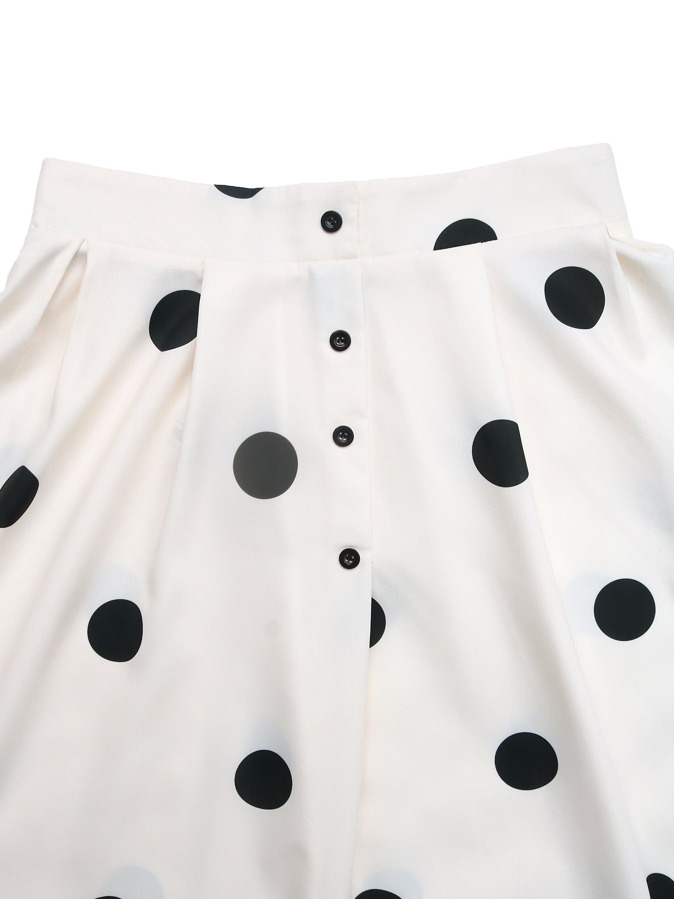 Polka Dot Button-Front Maxi Skirt