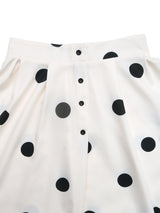 Polka Dot Button-Front Maxi Skirt