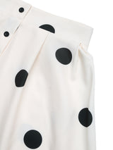 Polka Dot Button-Front Maxi Skirt