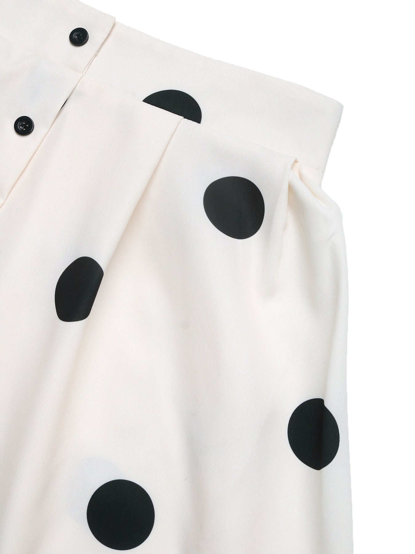 Polka Dot Button-Front Maxi Skirt