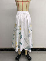 Floral Button-Front Maxi Skirt