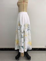 Floral Button-Front Maxi Skirt