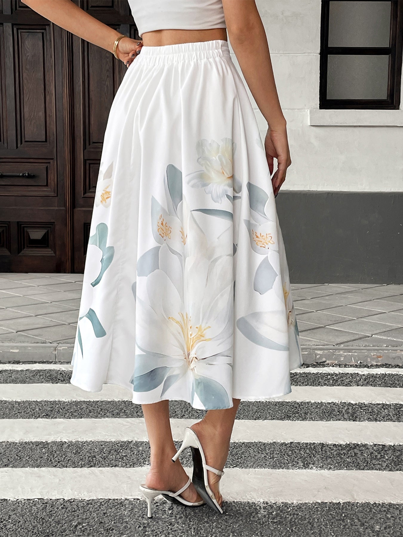 Floral Button-Front Maxi Skirt