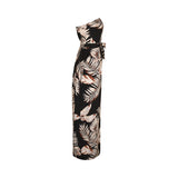 Tropical Print Strapless Wide-Leg Jumpsuit