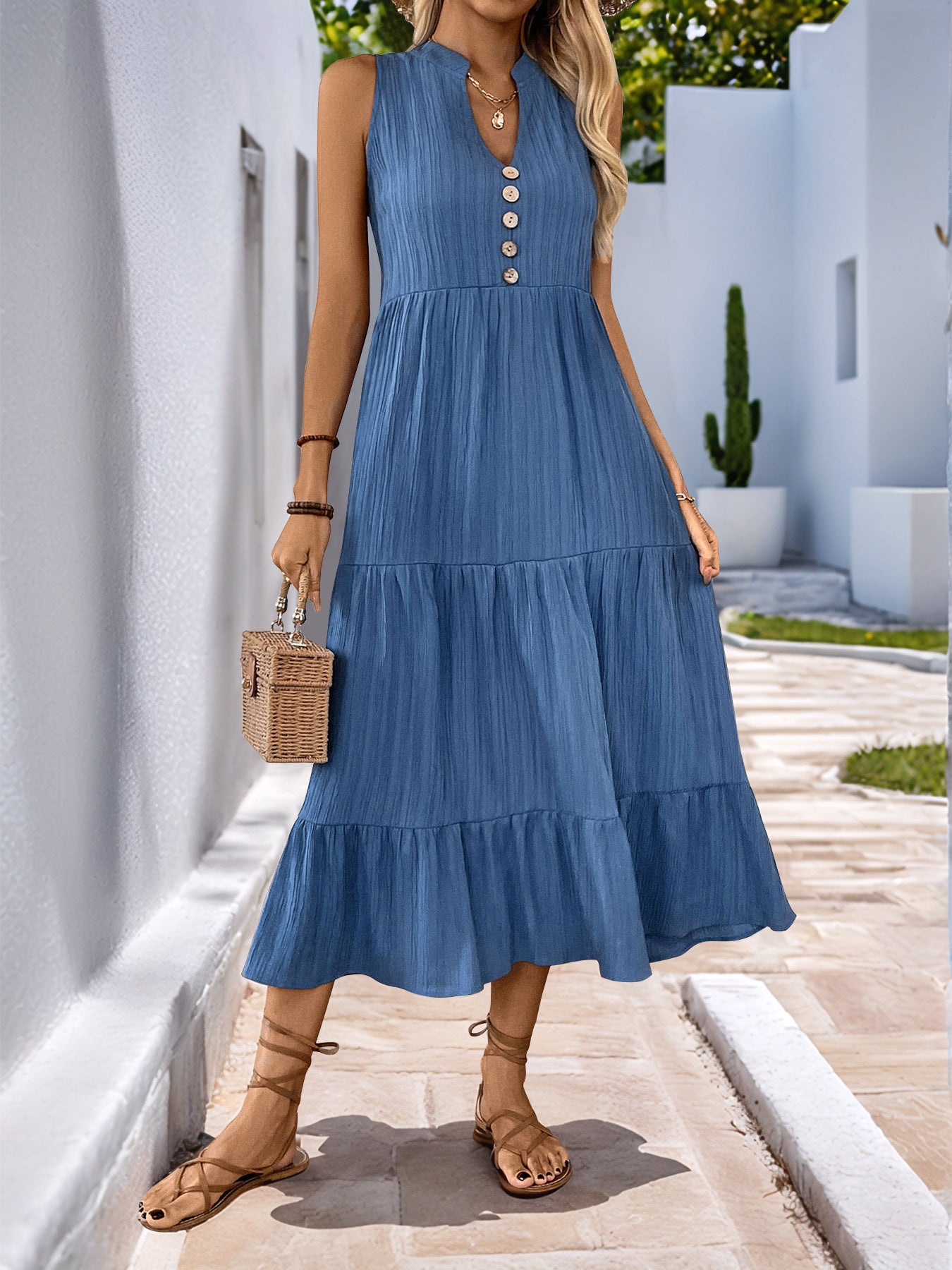 Sleeveless Tiered Maxi Dress