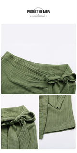 Wrap-Style Textured Mini Skirt