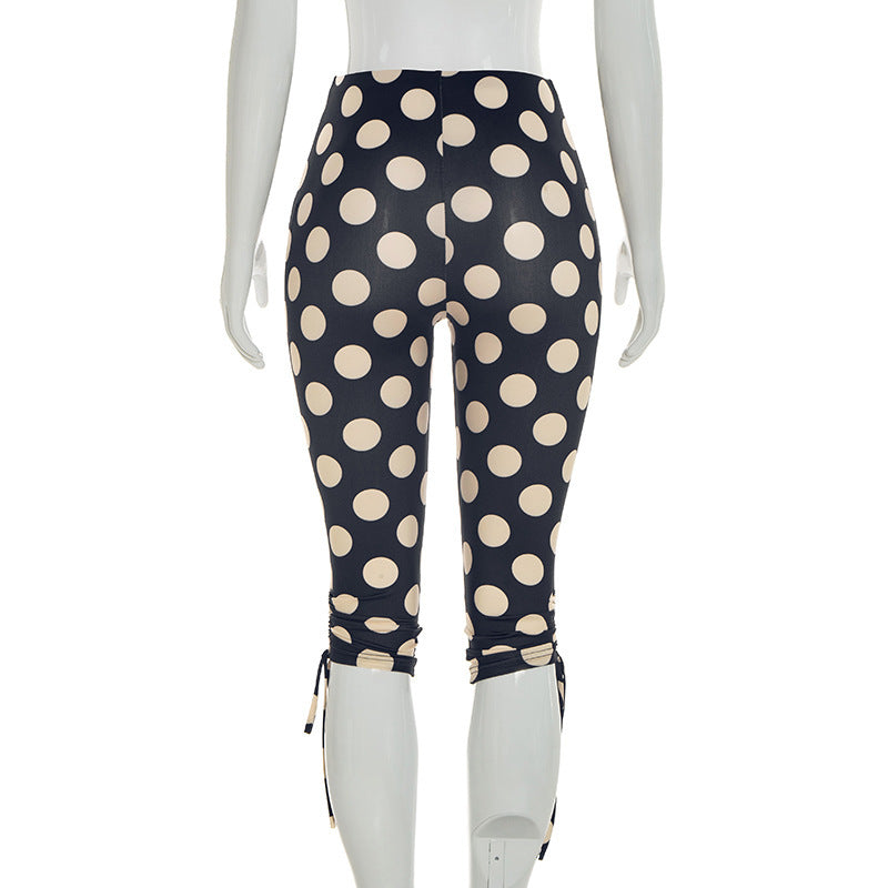 Stylish Polka Dot Cropped Pants