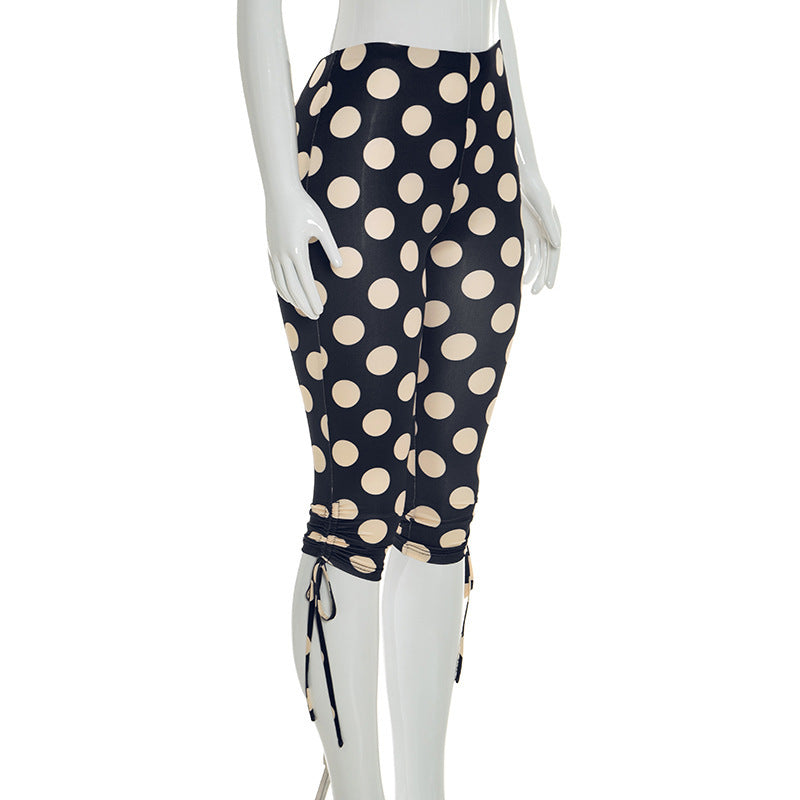 Stylish Polka Dot Cropped Pants