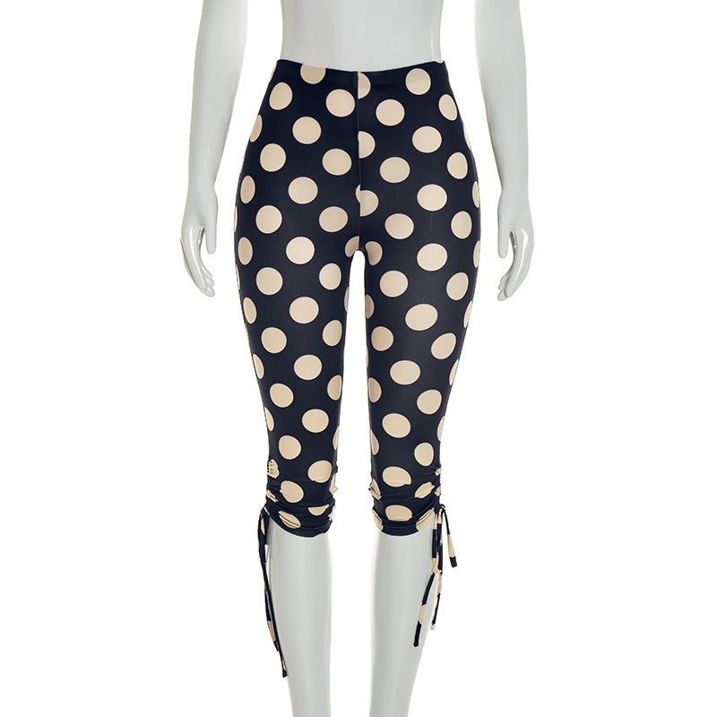 Stylish Polka Dot Cropped Pants