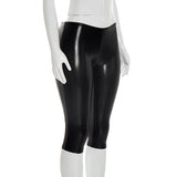 Faux Leather High-Waist Shorts