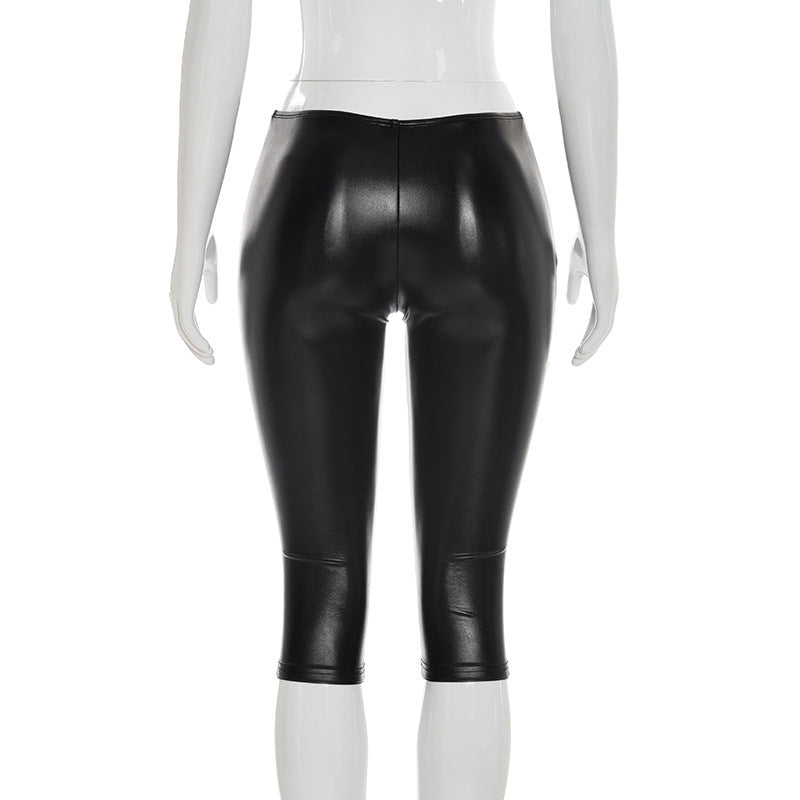 Faux Leather High-Waist Shorts