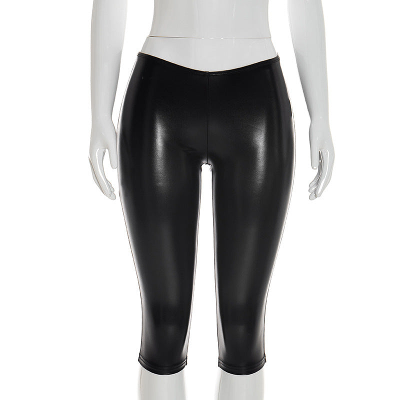 Faux Leather High-Waist Shorts