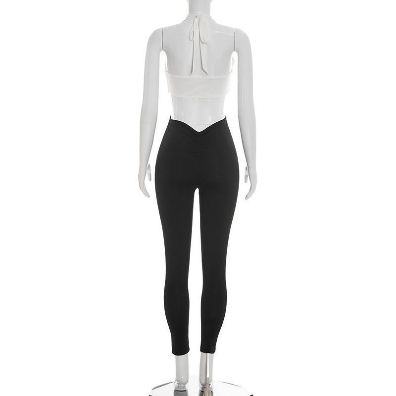 Deep V Cut-Out Jumpsuit