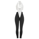 Deep V Cut-Out Jumpsuit