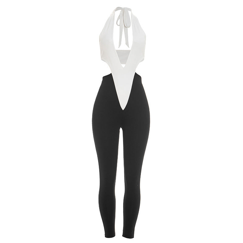 Deep V Cut-Out Jumpsuit