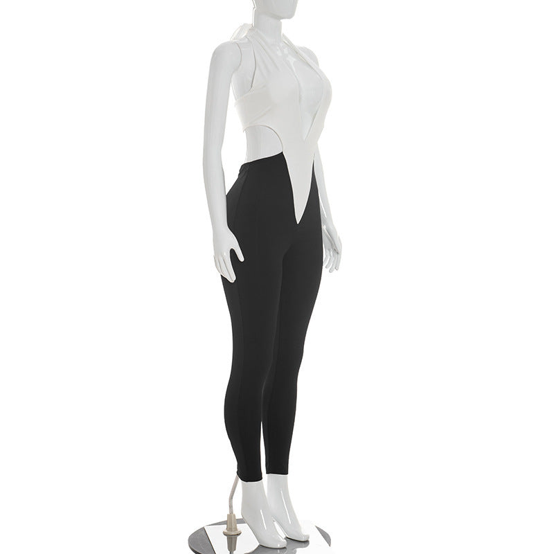 Deep V Cut-Out Jumpsuit