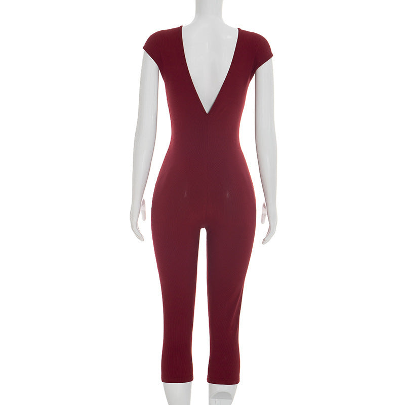Lace-Up Sleeveless Jumpsuit