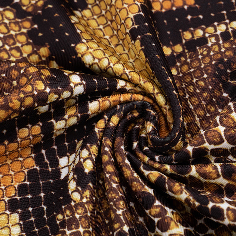 Snake Print Two-Piece Set with Details