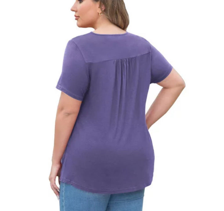 Short Sleeve Top with Lace Detail