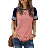Casual Color-Block Short Sleeve T-Shirt