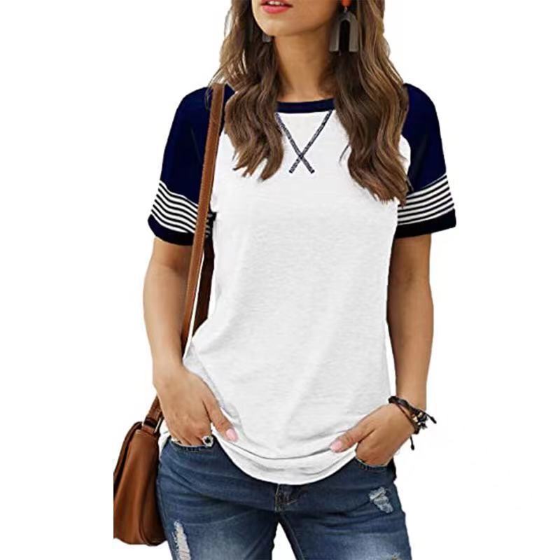 Casual Color-Block Short Sleeve T-Shirt