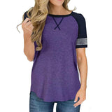Casual Color-Block Short Sleeve T-Shirt