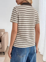Classic Striped Polo Shirt