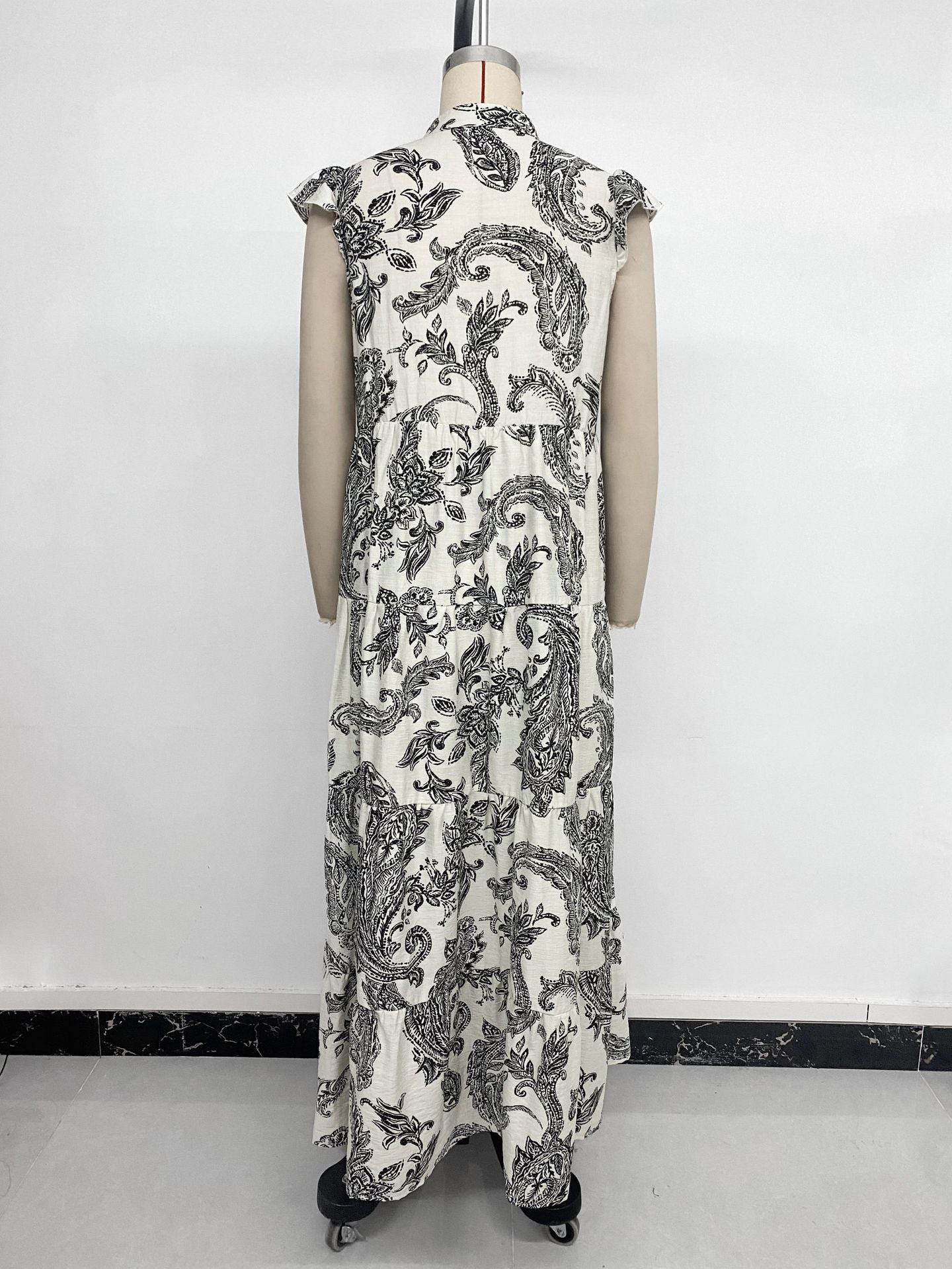 Elegant Paisley Maxi Dress
